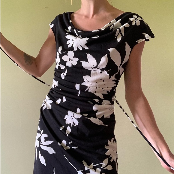 City Triangles vintage 90’s y2k ruched bodice silky floral dress - Picture 5 of 6